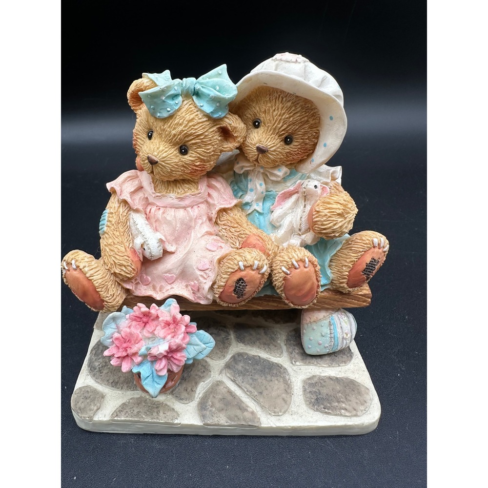 Cherished Teddies Tracie and Nicole Side By Side With Friends Figurine 1992